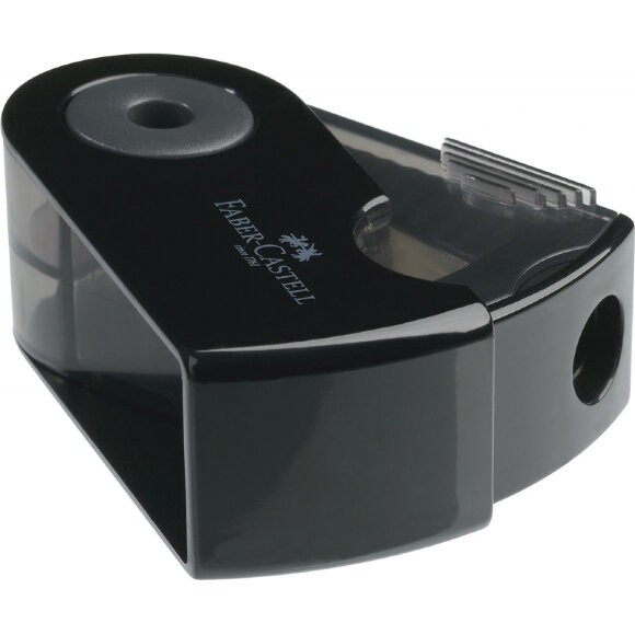 Точилка  Faber-Castell Sleeve Mini, 1 отверстие, контейнер, черная