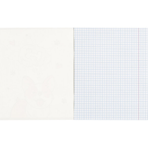 Тетрадь общая А5,48л,кл,скреп,мел.кар,УФ-лак №1 School Жизнь корги Косточка