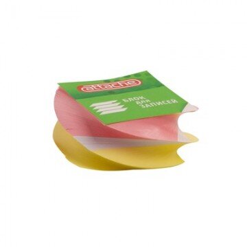 Блок для записей ATTACHE спиралевидный 8х8х5 цветной 24шт./уп. 80 г