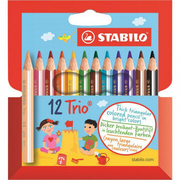 Карандаши цветные 12цв 3-гран Stabilo Trio Jumbo 205/12-01 Карандаши цветные 12цв 3-гран Stabilo Trio Jumbo 205/12-01
