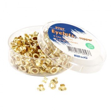 Дырокол Люверсы 250 шт./уп Kw-Trio, диаметр= 4,8, золотистые