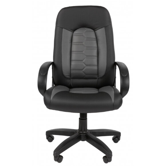 Кресло VT_EChair-683 TPU кожзам черный/серый, пластик