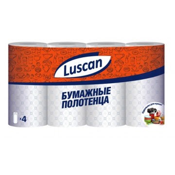 Полотенца бумажные LUSCAN 2-сл.,с тиснением, 4рул./уп.