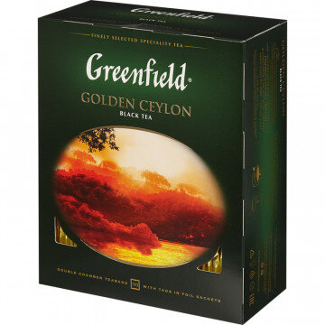 Чай Greenfield Golden Ceylon черный фольгир.100пак/уп 0581-09 Чай Greenfield Golden Ceylon черный фольгир.100пак/уп 0581-09