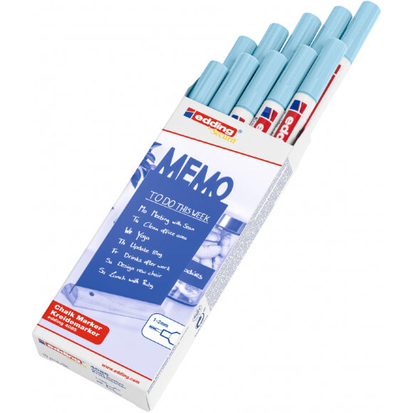 Маркер меловой edding 4085/139. 1-2 мм. Пастельный голубой Маркер меловой edding 4085/139. 1-2 мм. Пастельный голубой