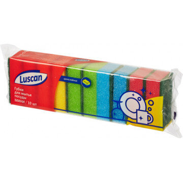 Губка для мытья посуды Luscan Мини 80х50х26мм 10 шт/уп