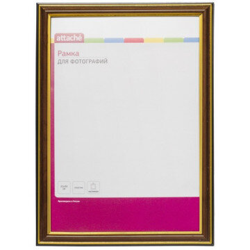 Рамка ATTACHE 21х30 пластик. багет шир-20мм,выс -15мм цвет орех/золот