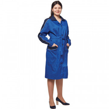 Халат Рабочий жен.смесовый/у03-ХЛ вас/т.син (р.60-62) р.158-164