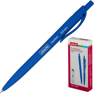 Ручка шариковая Attache Comfort маслян, покрытие Soft touch, син. стерж Ручка шариковая Attache Comfort маслян, покрытие Soft touch, син. стерж