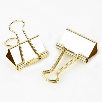 Зажим для бумаг Attache Selection, 32мм, золотые, 12 шт,пласт.уп.