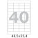 Этикетки самоклеящиеся Office Label 48,5х25,4 мм/40 шт. на лист.А4  50 лис