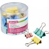 Зажим для бумаг ассорти цветные (19мм,25мм,32мм), 12шт/уп Attache,пласт.бок