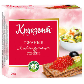 Хлебцы Круазетт ржаные тонкие к/п 200 г Хлебцы Круазетт ржаные тонкие к/п 200 г