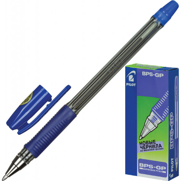 Ручка шариковая PILOT BPS-GP-М резин.манжет. синяя Япония Ручка шариковая PILOT BPS-GP-М резин.манжет. синяя Япония