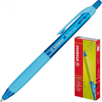 Ручка шариковая автом STABILO Performer+, 0,35мм, прорез грип,синяя 328/3-4 Ручка шариковая автом STABILO Performer+, 0,35мм, прорез грип,синяя 328/3-4