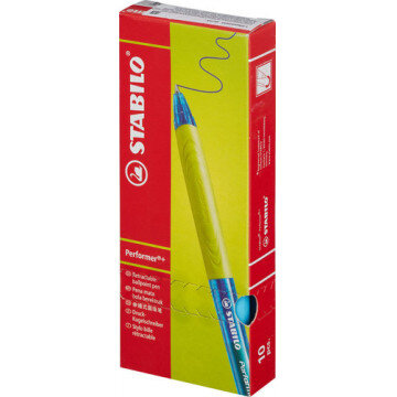 Ручка шариковая автом STABILO Performer+, 0,35мм, прорез грип,синяя 328/3-4 Ручка шариковая автом STABILO Performer+, 0,35мм, прорез грип,синяя 328/3-4