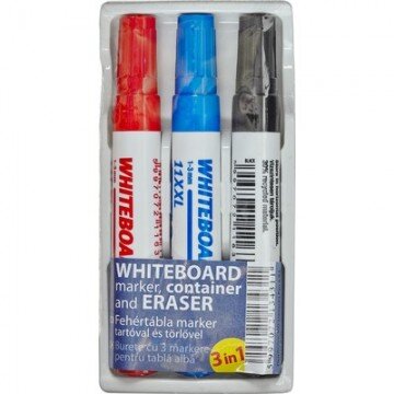 Набор маркеров Для досок ICO 3шт./уп. 1-3 мм + губка для досок