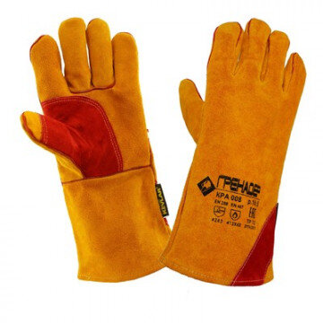 Краги спилковые Гренадер пятипалые желтые