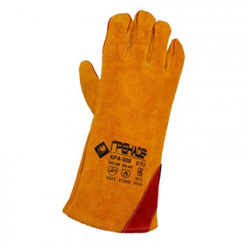 Краги спилковые Гренадер пятипалые желтые