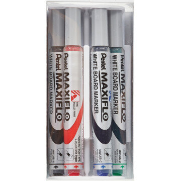Набор маркеров Для досок PENTEL MWL5S-4N 4шт./уп. + губка