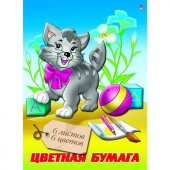 Бумага цветная 6л,А4,6цв,скреп,Мультики,11-406-179Д