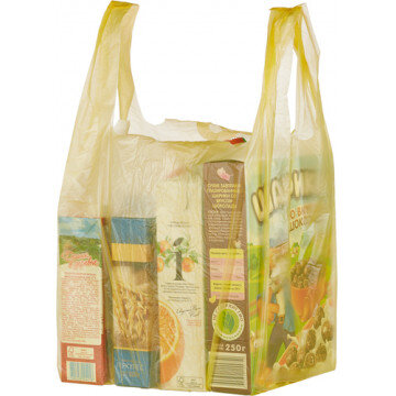 Пакет-майка Пакет-майка, ПНД, 30+14x57см, желтый,18 мкм, 100 шт./уп.