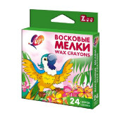 Мелки восковые ZOO Луч шестигранные 8x90, 24 цв., 12С 866-08