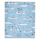 Тетрадь общая А5, 48 л. клетка, скрепка, поля Feed us коты N2550