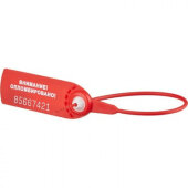 Пломба пластиковая номерная, одноразовая, 140 мм, красная, 50 шт/уп