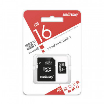Карта памяти SmartBuy microSDHC 16GB Class10 UHS-I +ад.(SB16GBSDCL10-01) Карта памяти SmartBuy microSDHC 16GB Class10 UHS-I +ад.(SB16GBSDCL10-01)