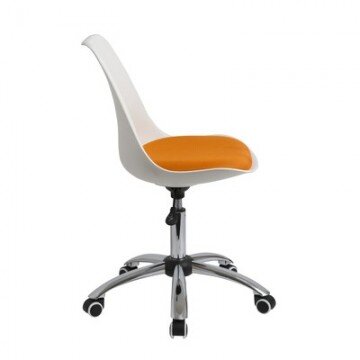 Кресло BN_Dt_Echair-212 PTW пласт.бел, ткань оранж 001TW