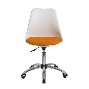 Кресло BN_Dt_Echair-212 PTW пласт.бел, ткань оранж 001TW