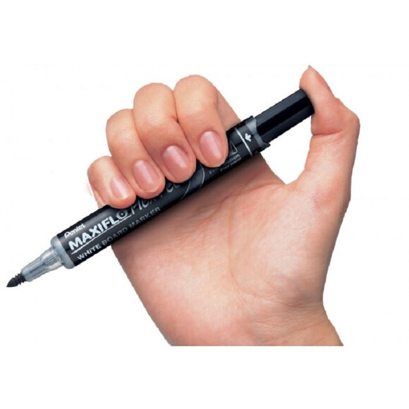 Маркер для досок Pentel Maxiflo Flex-Feel гибкий након., черный, 1.0-5.0мм