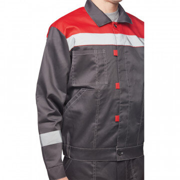 Спец.одежда летняя Костюм муж. л20-КБР сер/красн (р.52-54) 170-176