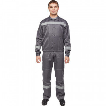 Спец.одежда летняя Костюм муж. л22-КПК т.сер./св.сер (р.48-50) 158-164