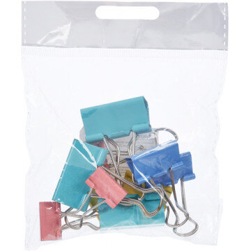 Зажим для бумаг ассорти цветные (19мм,25мм,32мм), 10шт/уп Attache,европодве