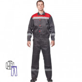 Спец.одежда летняя Костюм муж. л20-КБР сер/красн (р.48-50) 182-188