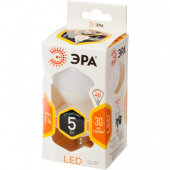 Лампа светодиодная Эра 5W E14 2700k тепл.бел.шар LED P45-5W-827-E14