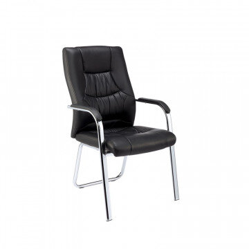Кресло BN_TQ_конференц Echair-807 VPU кожзам черный, хром Кресло BN_TQ_конференц Echair-807 VPU кожзам черный, хром