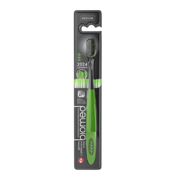Зубная щетка BIOMED Black 1шт цвет в асс