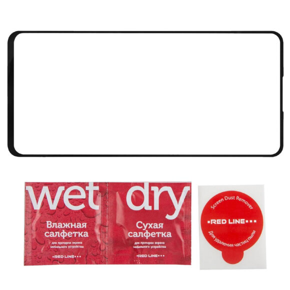 Защитное стекло Xiaomi Redmi Note 9 Pro, FS FG, Red Line, чер, УТ000020169