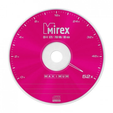 Носители информации Mirex CD-R MAXIMUM 52x slim case(UL120052A8S)
