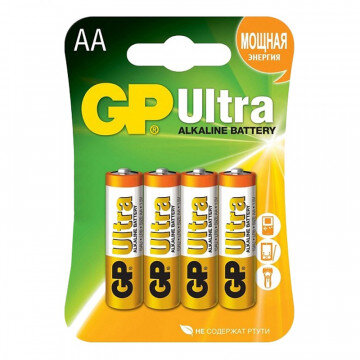 Батарейки GP Ultra AA/LR6/15AU алкалин. бл/4 GP15AU-2CR4