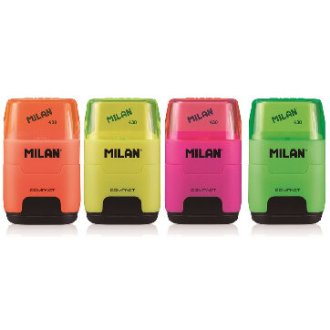 Ластик -точилка Milan Compact Fluo, цв в асс 4719116