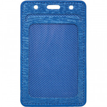 Бейдж Promega office вертик. 54х90, синий металлик, PU, Т-814V