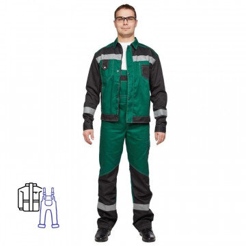 Спец.одежда летняя Костюм мужской л21-КПК зелен/черн. (р.44-46) 182-188 Спец.одежда летняя Костюм мужской л21-КПК зелен/черн. (р.44-46) 182-188