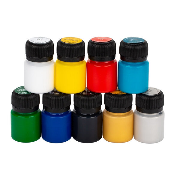 Краски акриловые для ткани Decola 9цвx20 мл, 4141111