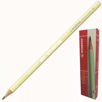 Карандаш чернографитный STABILO Schwan Pastel 421 HB кругл.,б/ласт,желтый