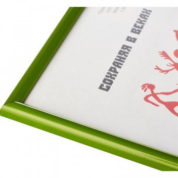 Рамка пластиковая 21x30 (A4) Салатовый, с пластиком Рамка пластиковая 21x30 (A4) Салатовый, с пластиком