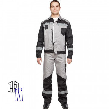 Спец.одежда летняя Костюм мужской л21-КБР серый/черн. (р.48-50) 182-188 Спец.одежда летняя Костюм мужской л21-КБР серый/черн. (р.48-50) 182-188